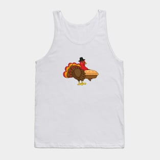 Cute Turkey with Pumpkin Pie Thanksgiving Tank Top